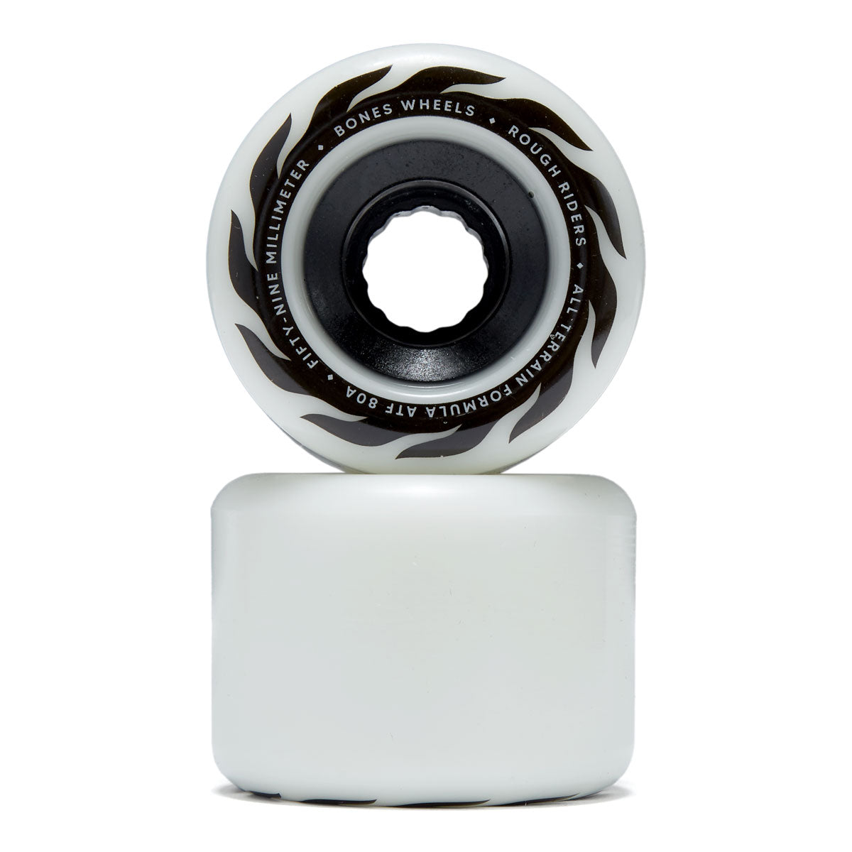 Bones ATF Rough Riders Eternal Flame 80a Skateboard Wheels - White - 59mm image 2
