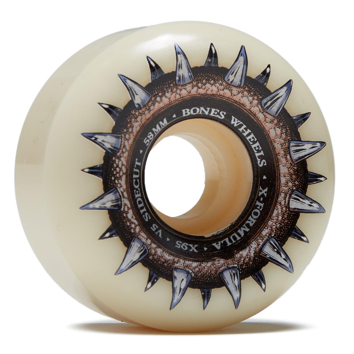 Bones X-Formula Street Cleats 95A Sidecut Skateboard Wheels - 58mm image 1