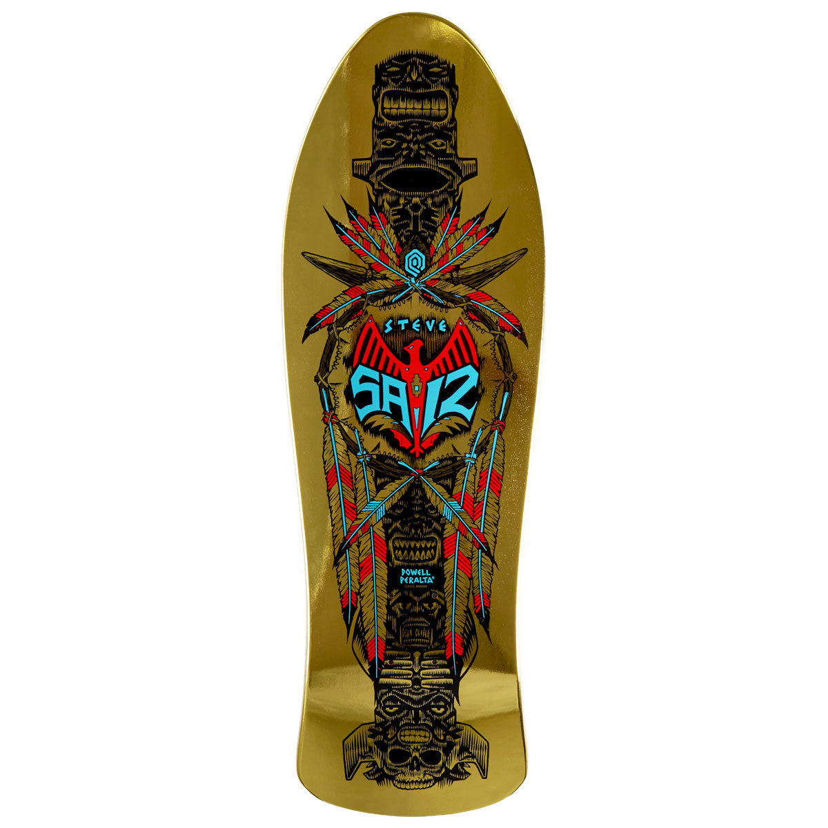 Powell-Peralta Steve Saiz Totem 06 Skateboard Deck - Gold Foil - 10.00