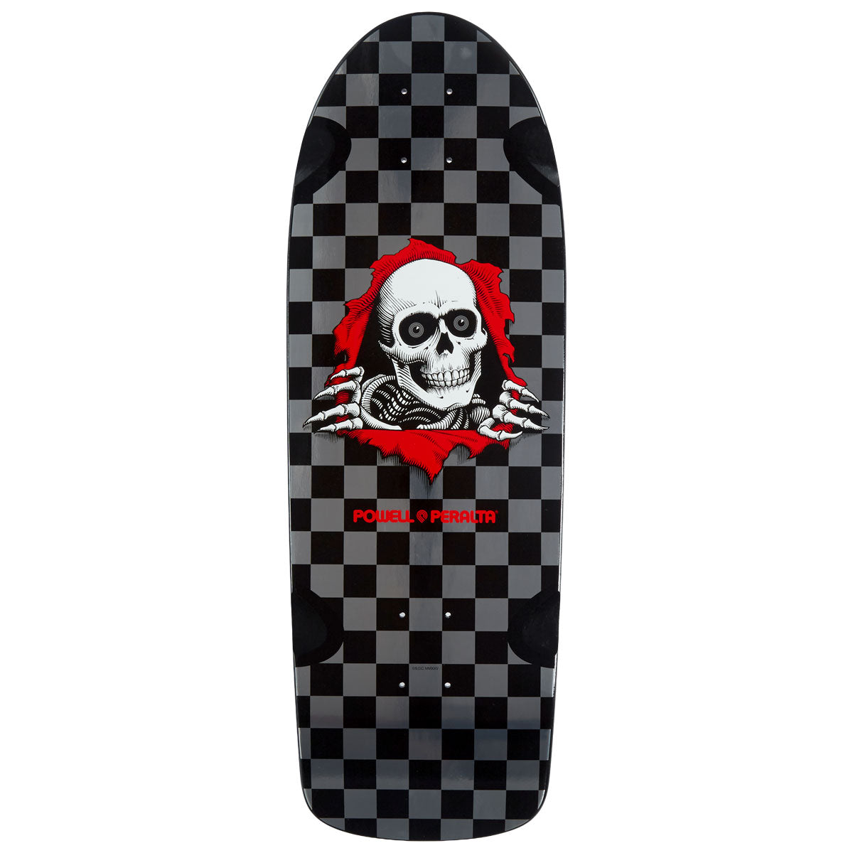 Powell-Peralta Ripper OG Checkered 17 Skateboard Deck - Silver Foil - 10.00