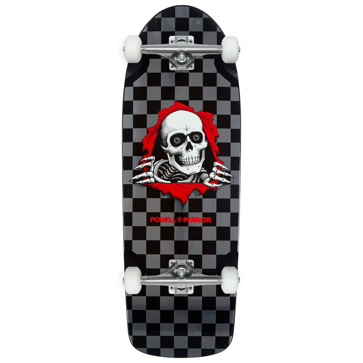 Powell-Peralta Ripper OG Checkered 17 Skateboard Complete - Silver Foil - 10.00