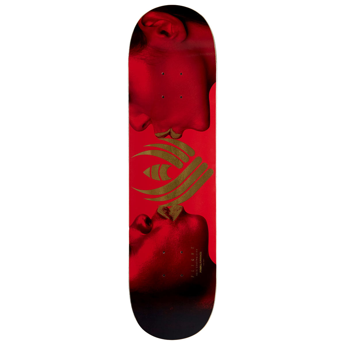 Powell-Peralta Flight Kiss Skateboard Deck - Red/Gold Foil - 8.00