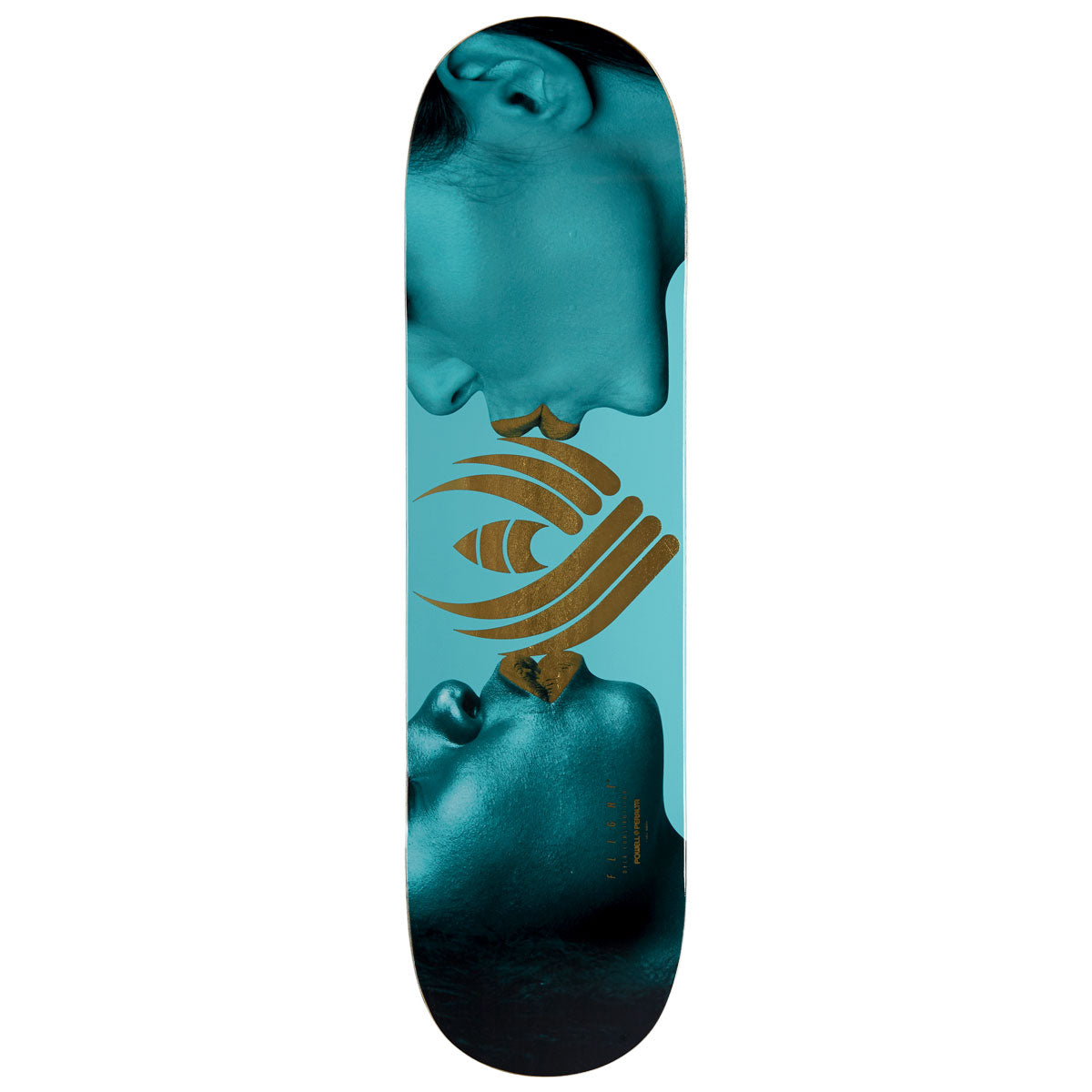 Powell-Peralta Flight Kiss Skateboard Deck - Turquoise/Gold Foil - 8.13