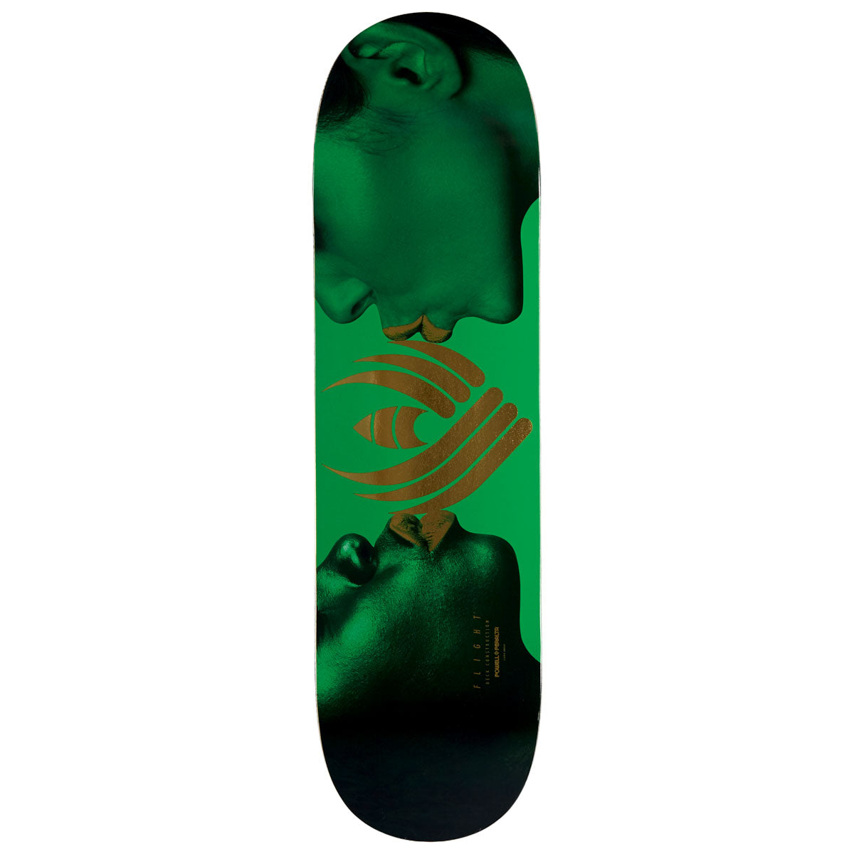Powell-Peralta Flight Kiss Skateboard Deck - Green/Gold Foil - 8.50