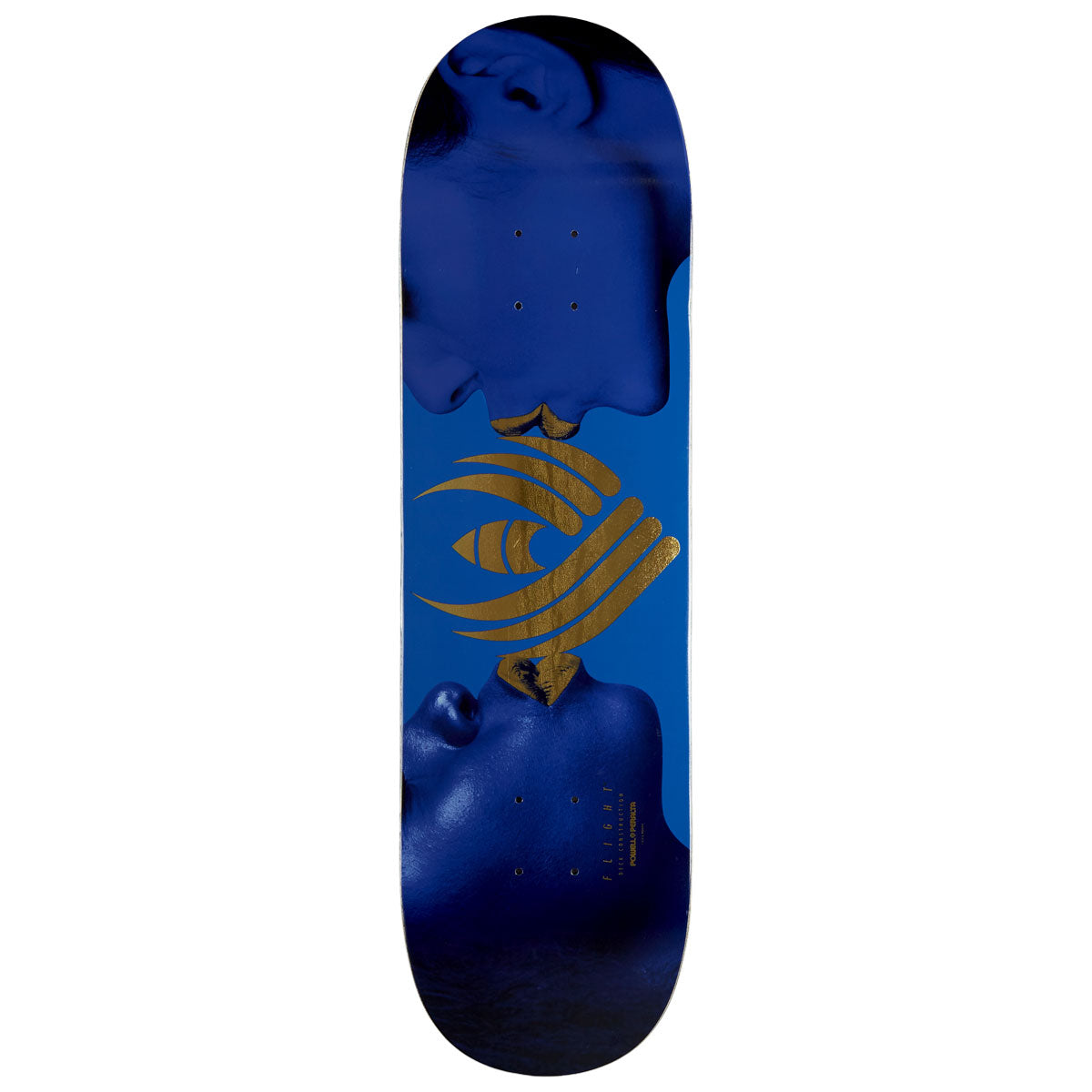 Powell-Peralta Flight Kiss Skateboard Deck - Blue/Gold Foil - 8.63