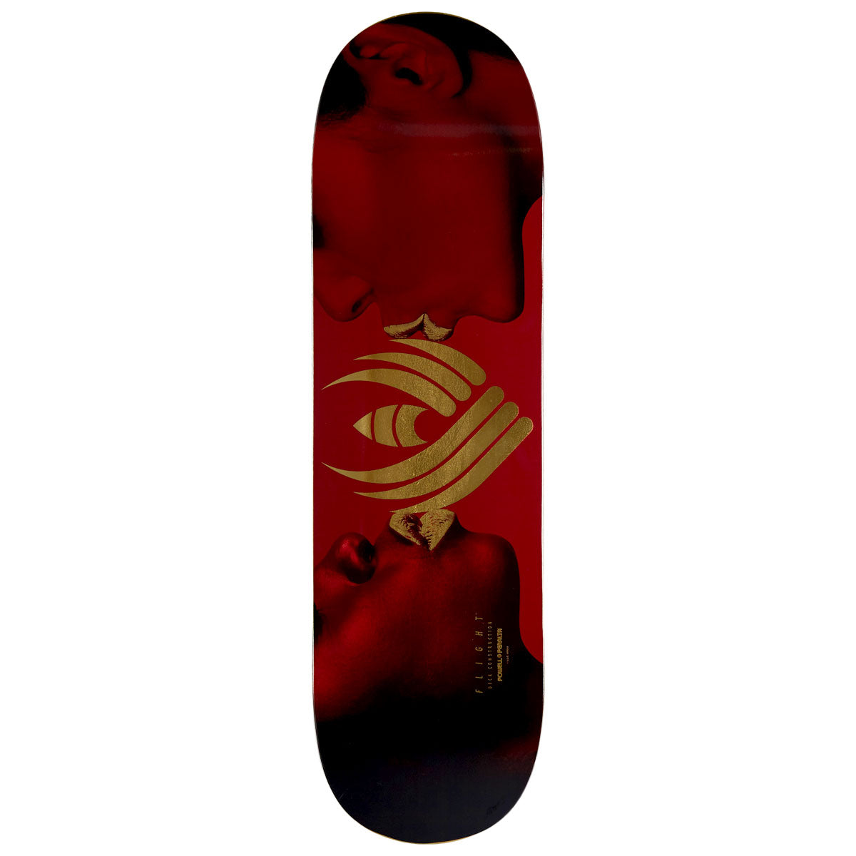 Powell-Peralta Flight Kiss Skateboard Deck - Burgundy/Gold Foil - 8.75