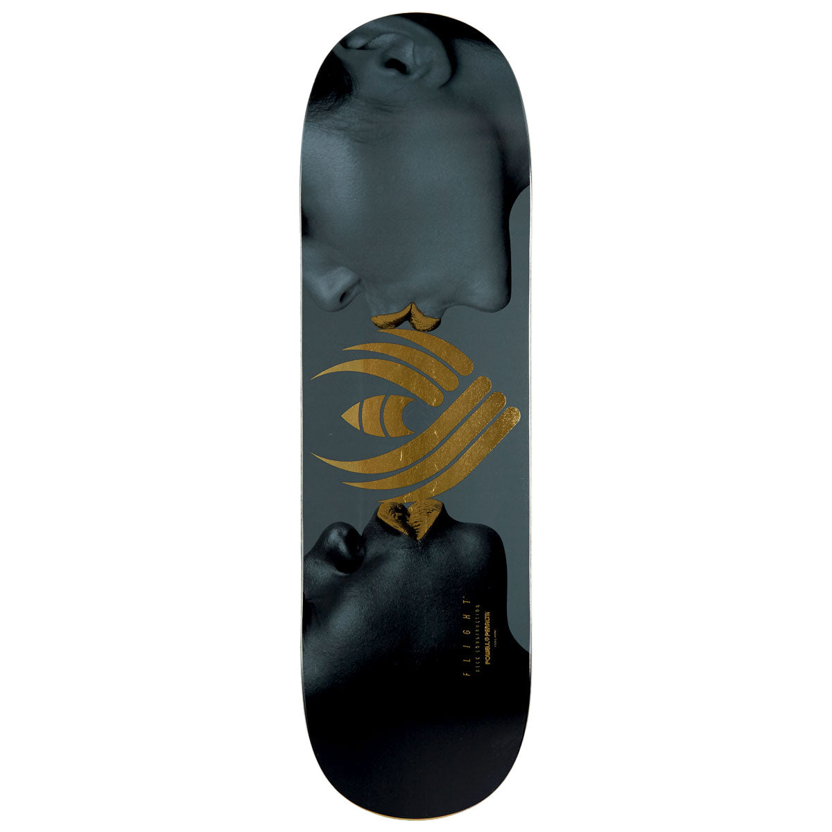 Powell-Peralta Flight Kiss Skateboard Deck - Charcoal/Gold Foil - 9.00