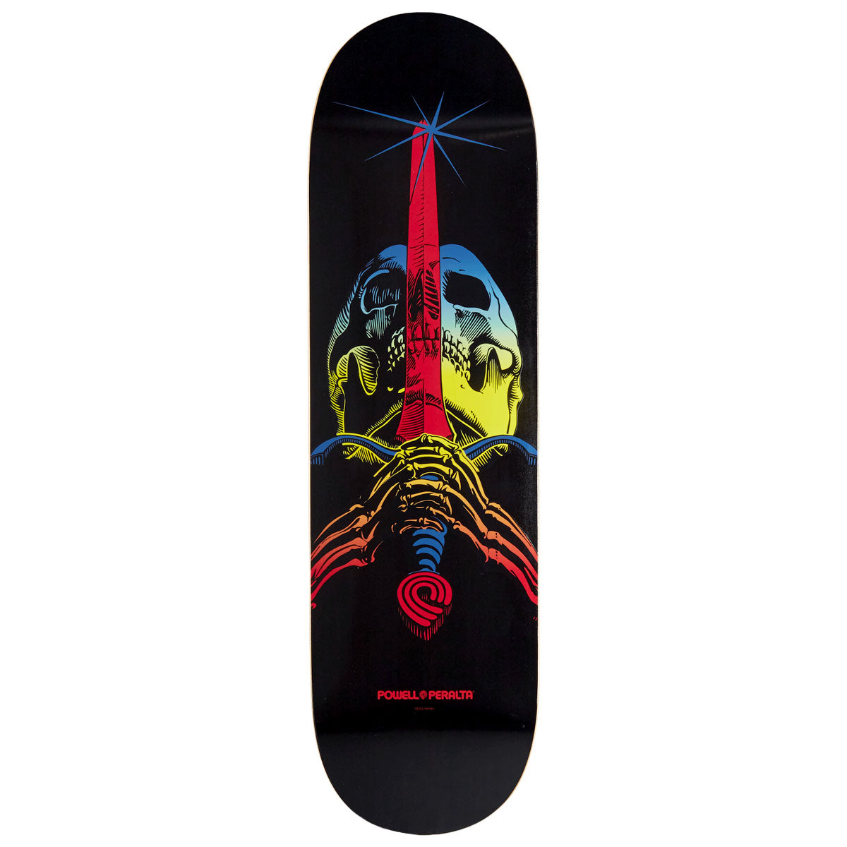 Powell-Peralta Ray Rodriguez Skull And Sword Skateboard Deck - Blue/Yellow Fade - 9.00