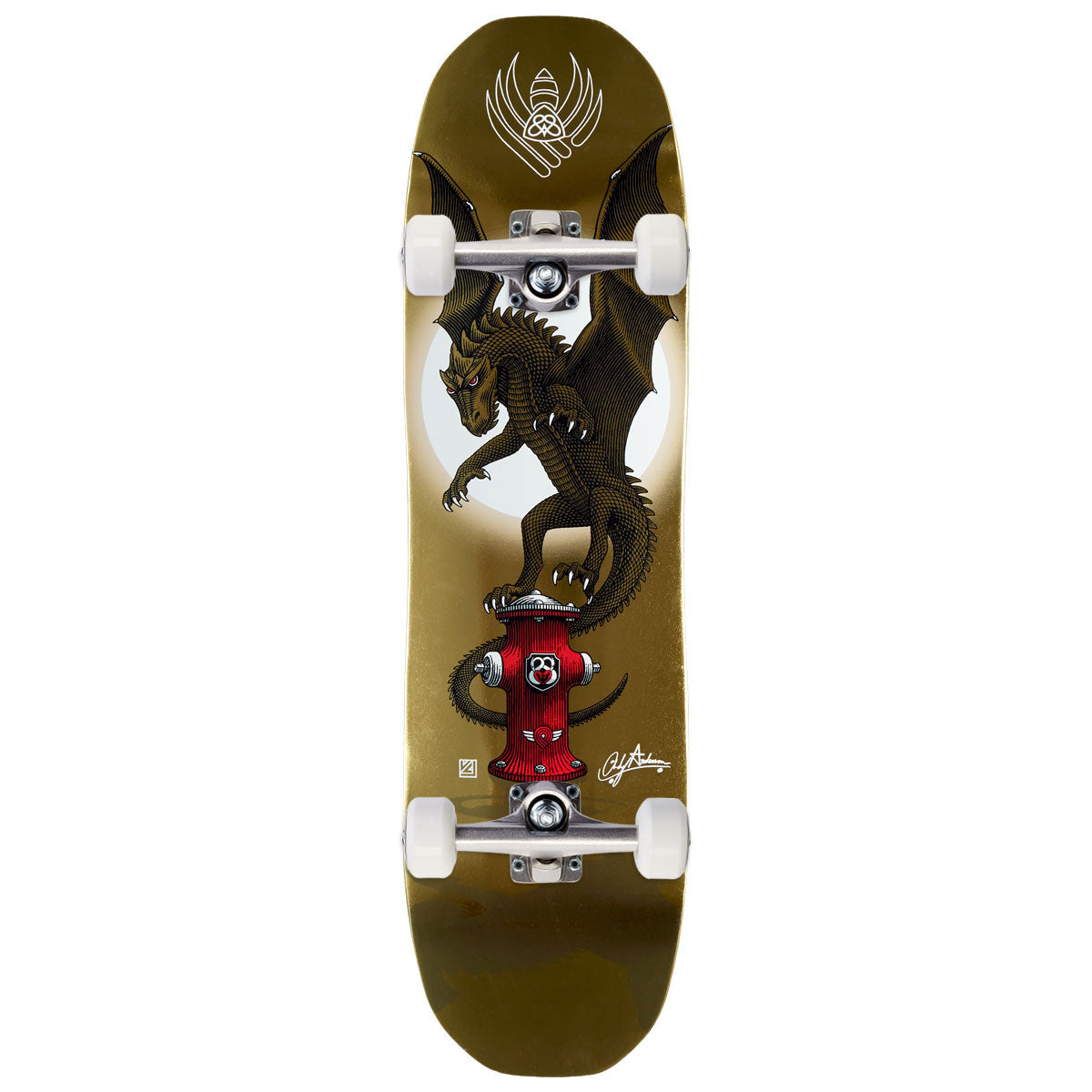 Powell-Peralta Flight Andy Anderson Hydrant Skateboard Complete - Gold Foil - 8.40