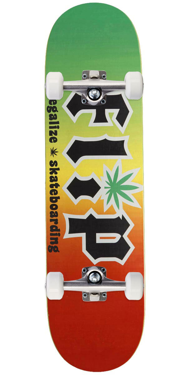 Flip Team Legalize Skateboard Complete - Rasta - 8.25