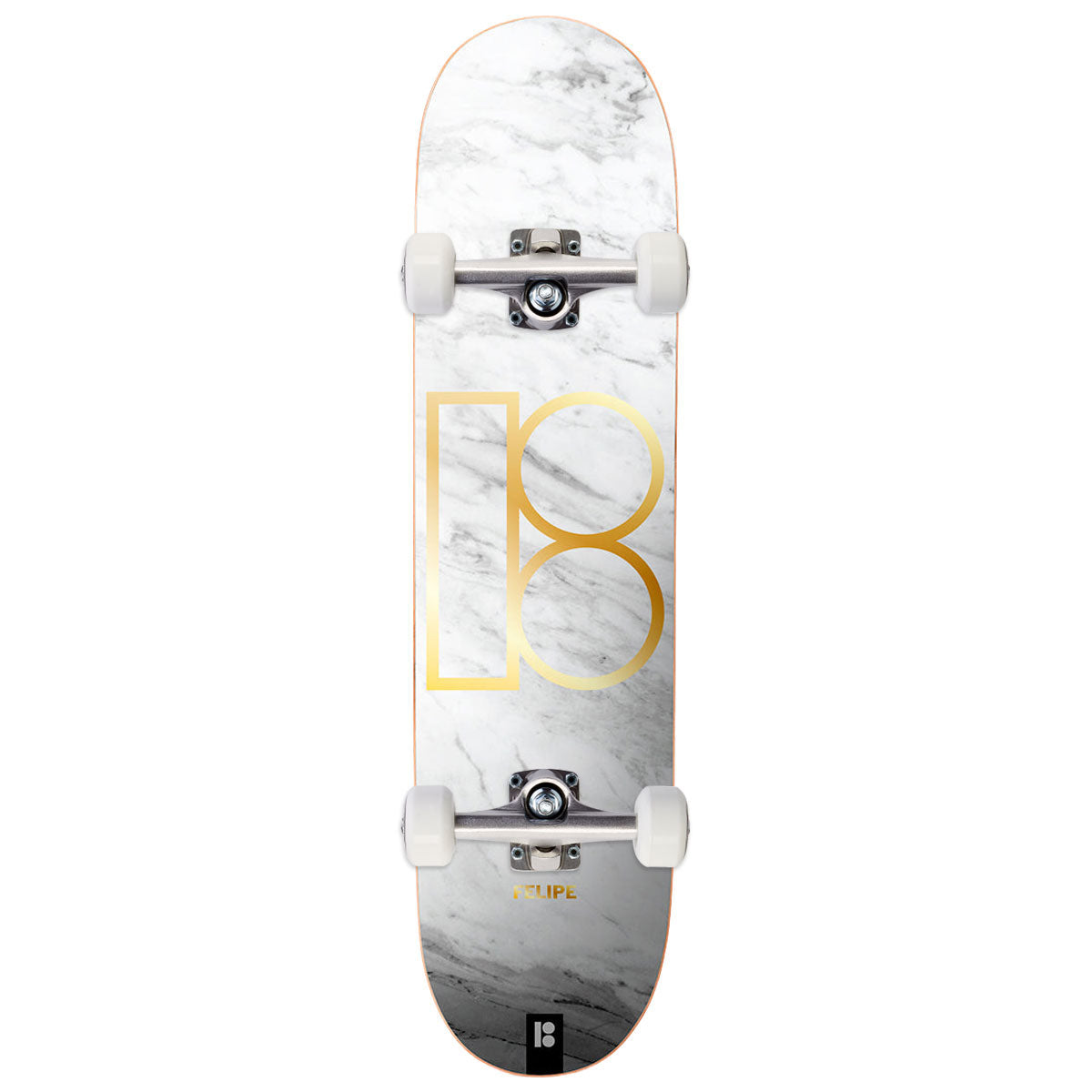 Plan B White Marble Gustavo Skateboard Complete - 8.00