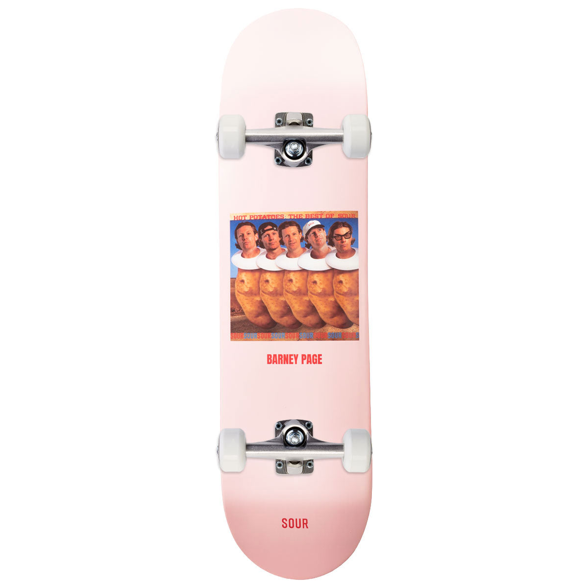 Sour Solution Barney Hot Potatoes Square Skateboard Complete - 8.25