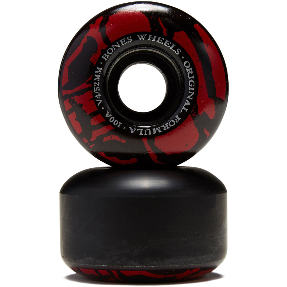 Bones 100s Mummy Skulls V4 Wide Skateboard Wheels - Black - 52mm image 2