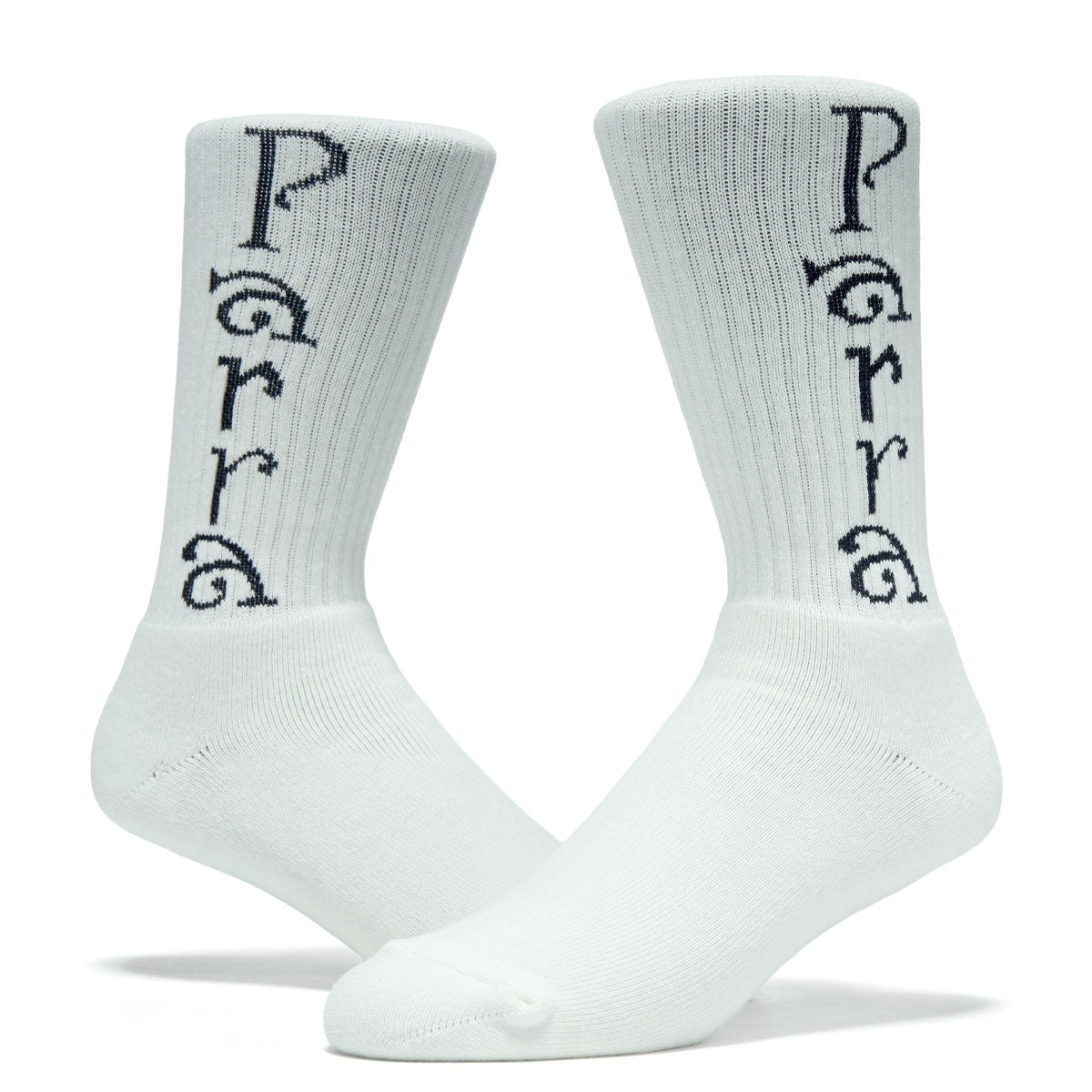 By Parra Weird Trad Logo Crew Socks - White image 2