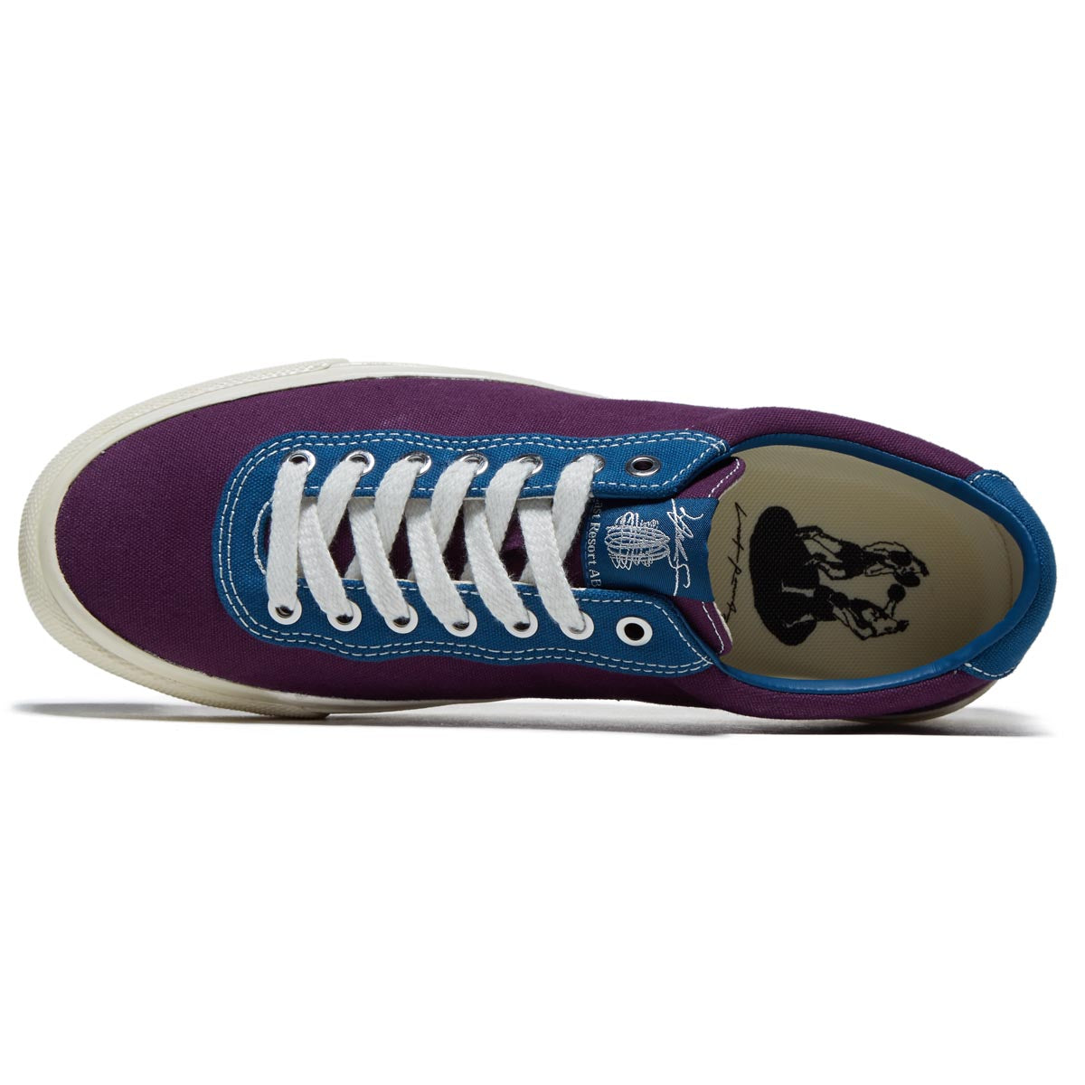 Last Resort AB x Julian Smith VM001 Canvas Lo Shoes - Plum/Dirty Blue image 3