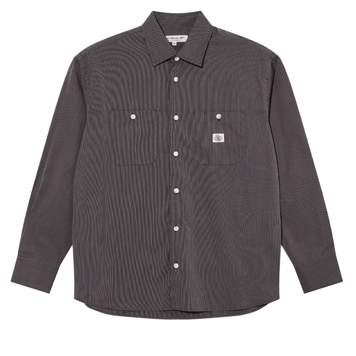 Last Resort AB SM001 Poplin Long Sleeve Shirt - Navy Stripe image 1