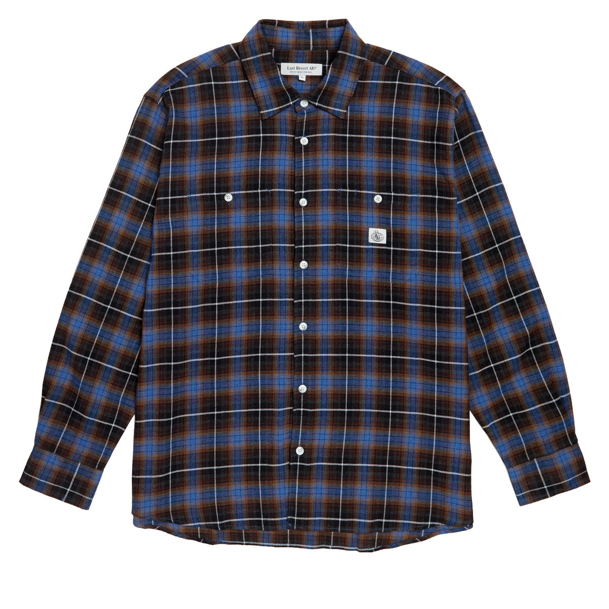 Last Resort AB SM001 Flannel Long Sleeve Shirt - Blue image 1
