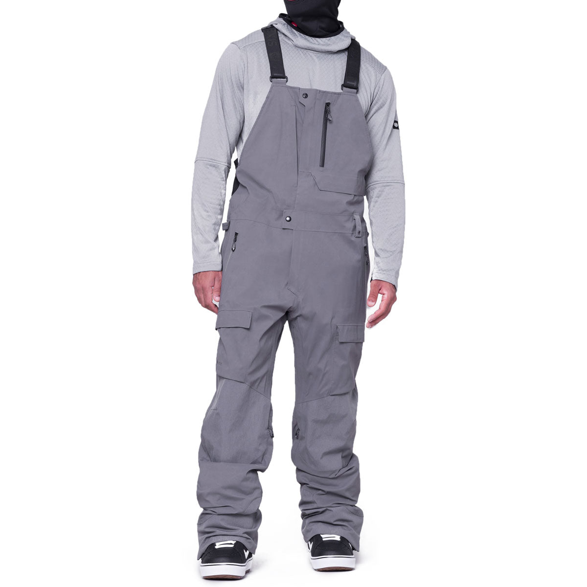 686 Grtx Stretch Dispatch Bib Snowboard Pants - Rhino Grey image 1