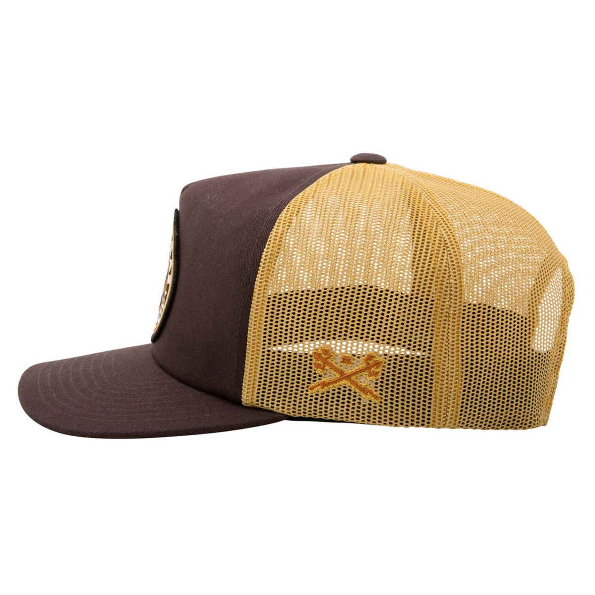 Dark Seas Nav Trucker Hat - Brown/gold image 4