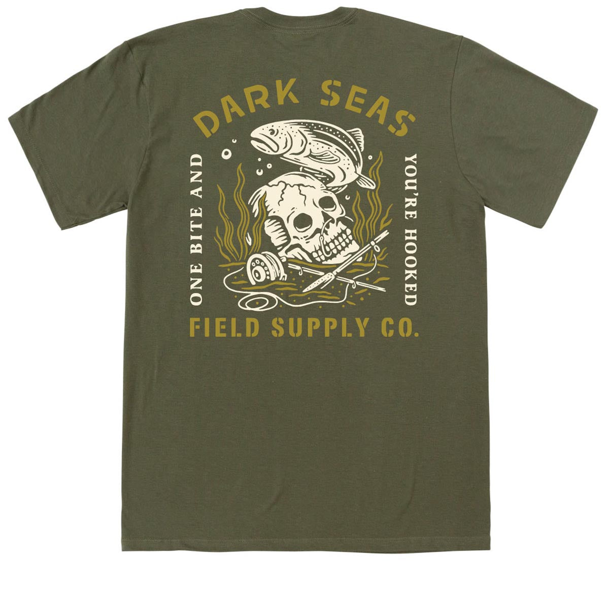 Dark Seas One Bite T-Shirt - Military Green image 1