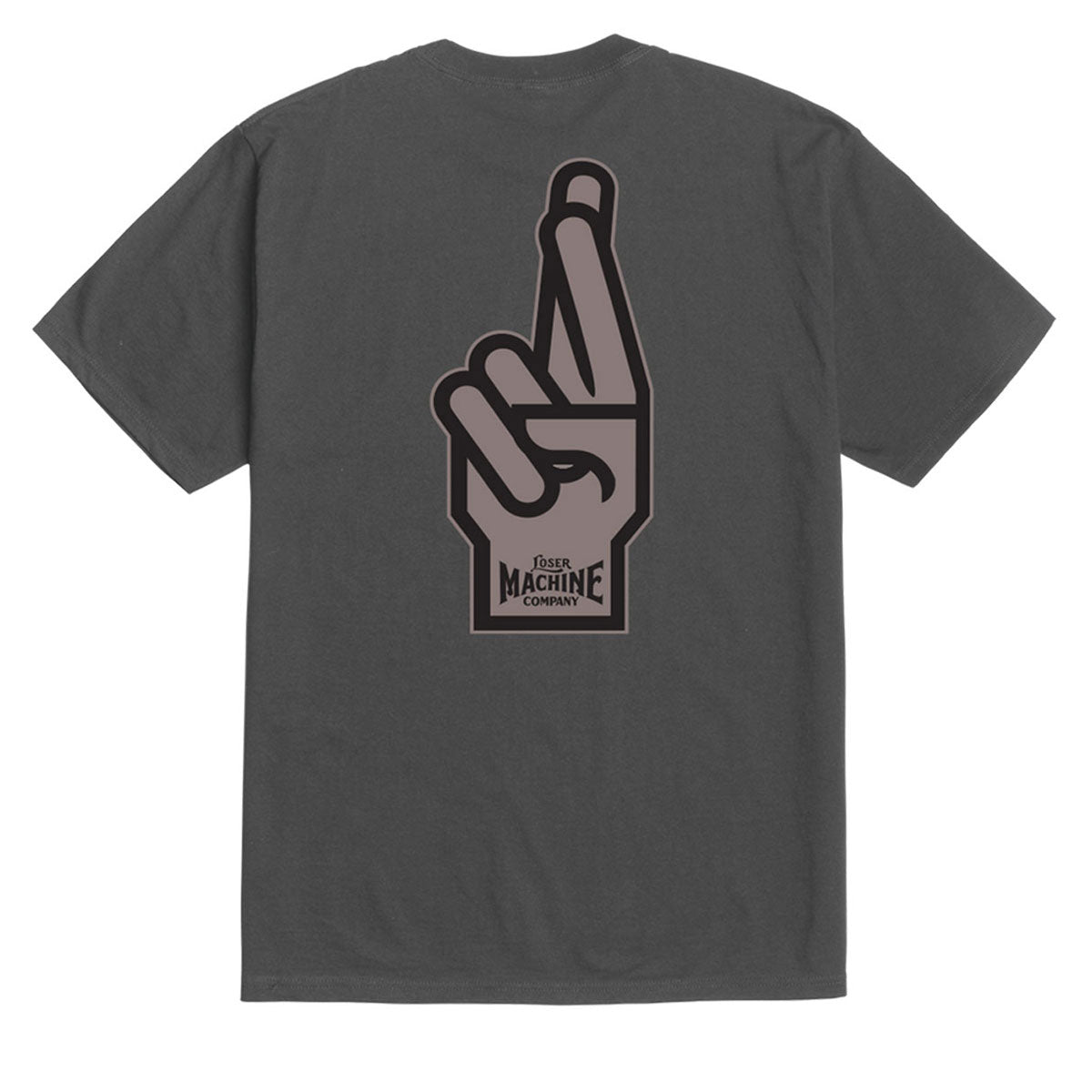 Loser Machine Good Luck Fingers Stock T-Shirt - Vintage Black image 1