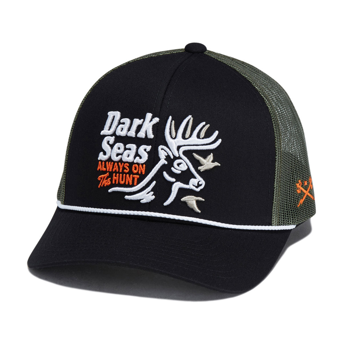 Dark Seas Bucked Hat - Black/Olive image 1
