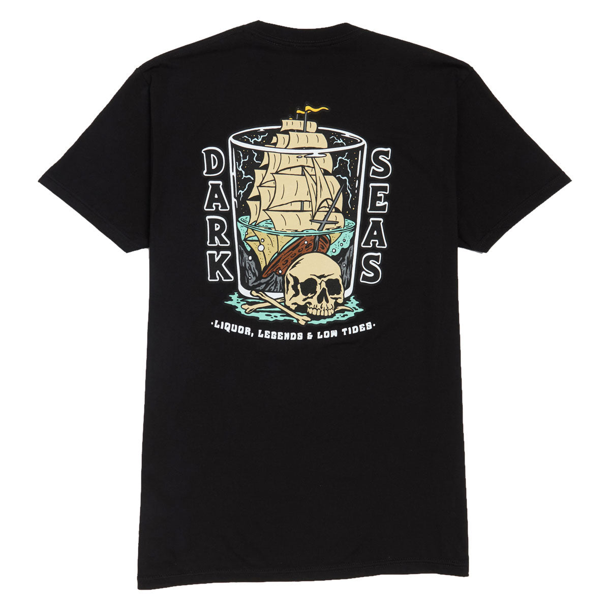 Dark Seas Liquor & Legends T-Shirt - Black image 1
