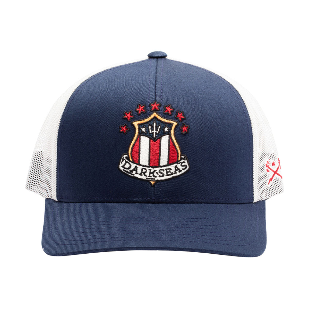 Dark Seas Patriot Trucker Hat - Navy/White image 4