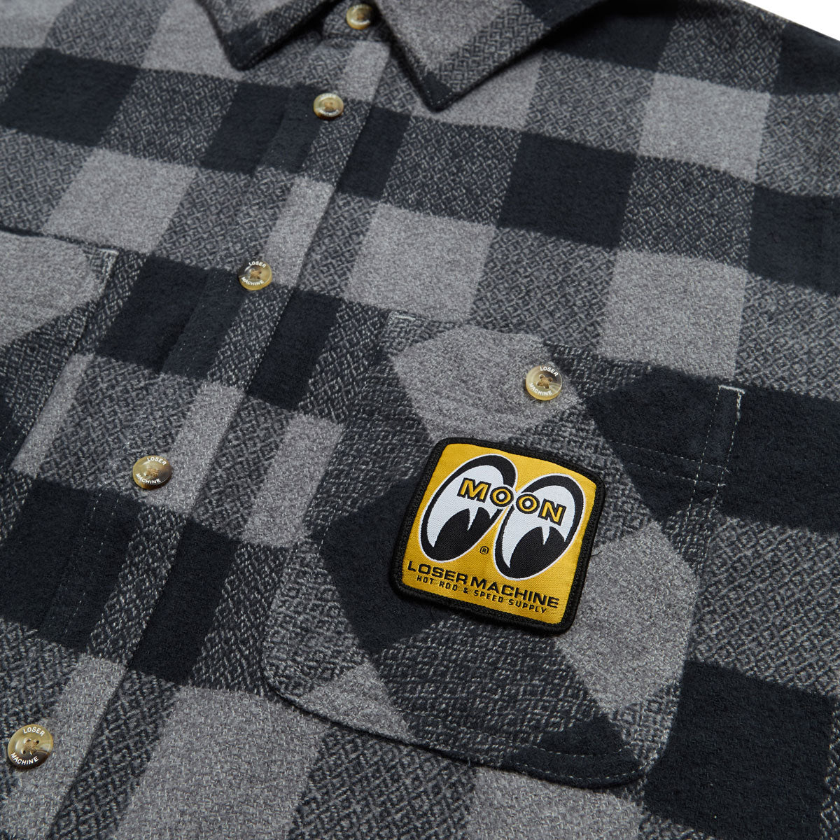 Loser Machine Corona Print Long Sleeve Shirt - Black/Grey image 3