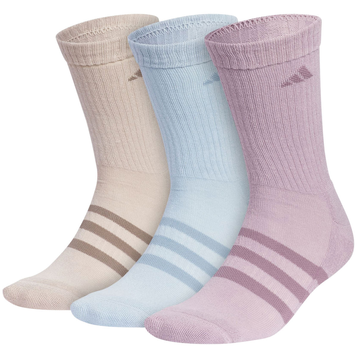 Adidas Adaptive 3 Pack Of Crew Socks - Wonder Beige/Wonder Blue/Preloved Fig Purple image 1