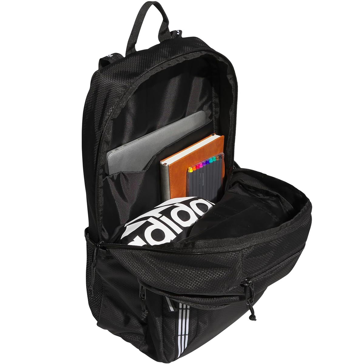 Adidas Excel 7 Backpack - Black/White 3 Stripe Webbing image 3