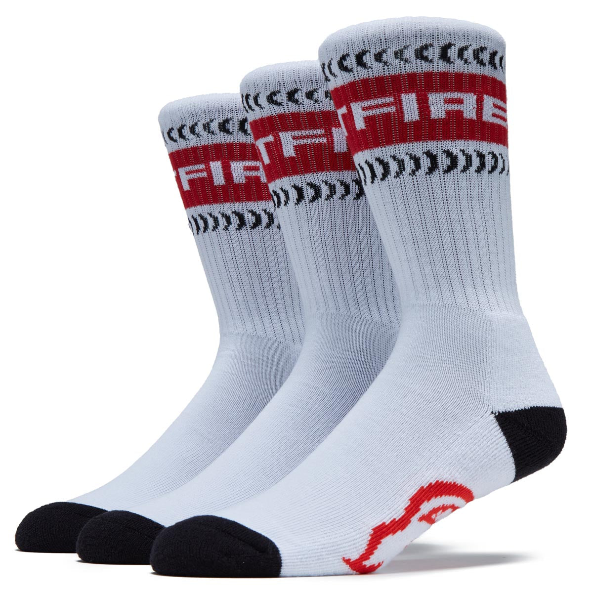 Spitfire Classic '87 Bighead Swirl 3 Pack Socks - White/Black/Red image 1