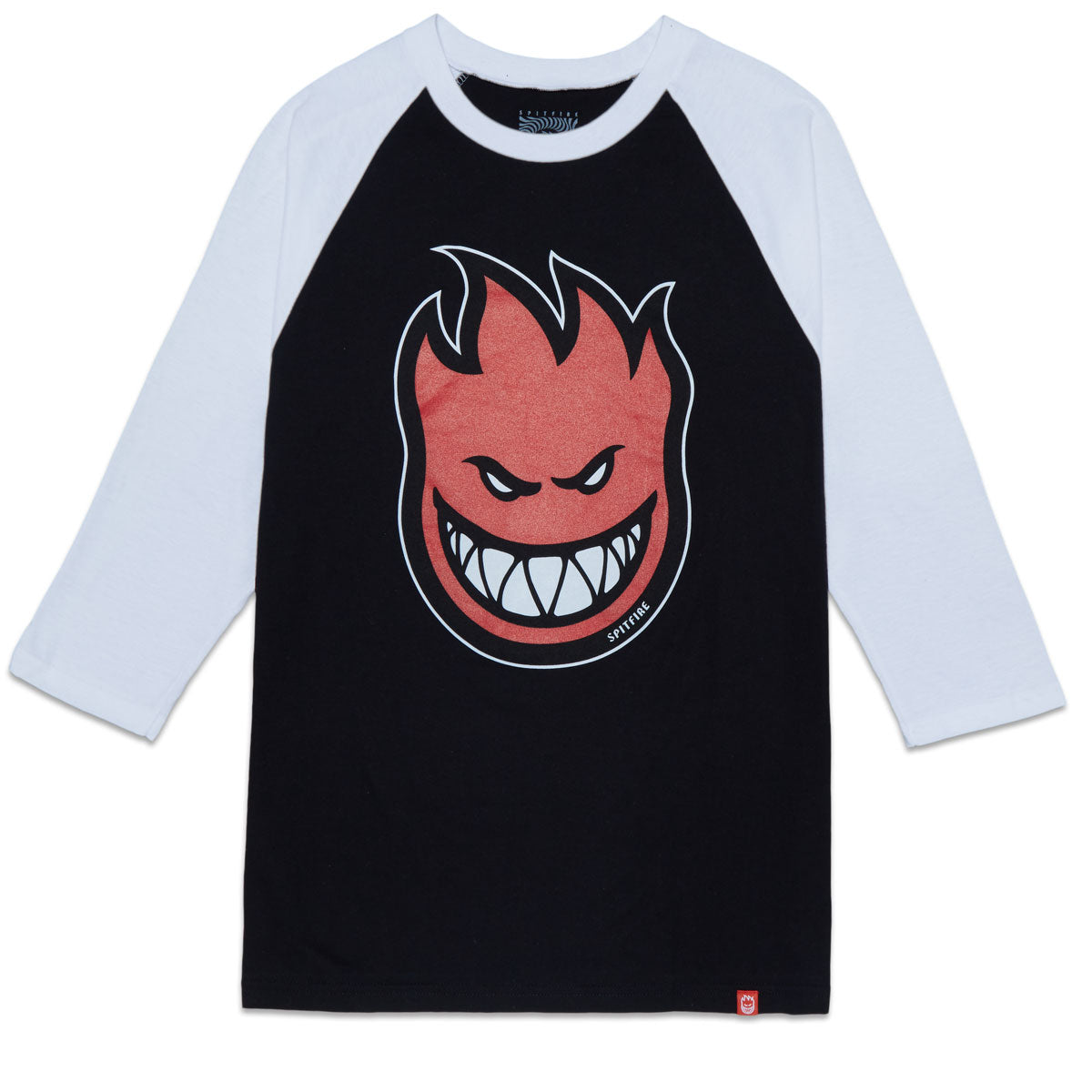 Spitfire Bighead Fill Raglan T-Shirt - Black/White image 1