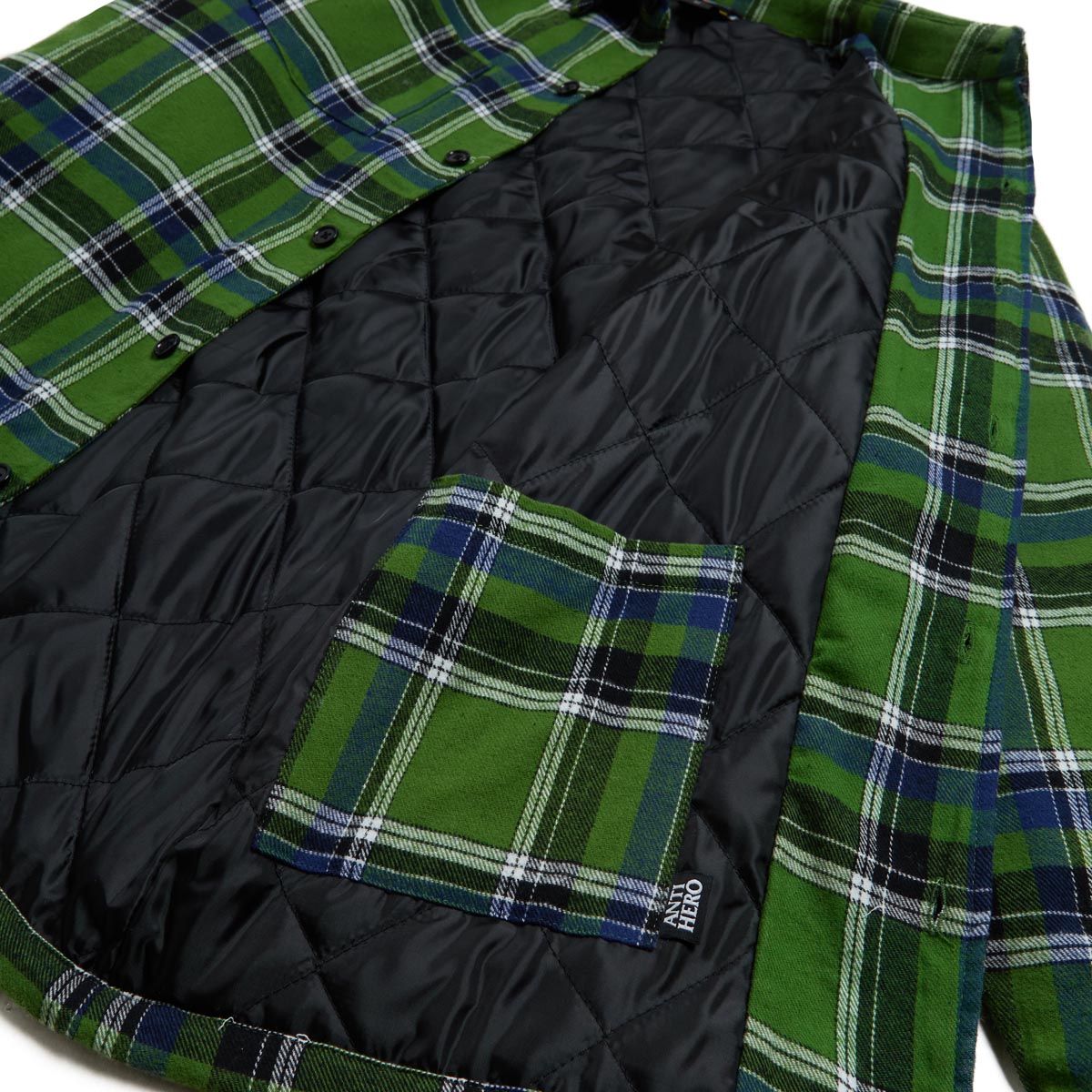 Anti-Hero Basic Eagle Flannel Jacket - Green/Blue Multi image 5