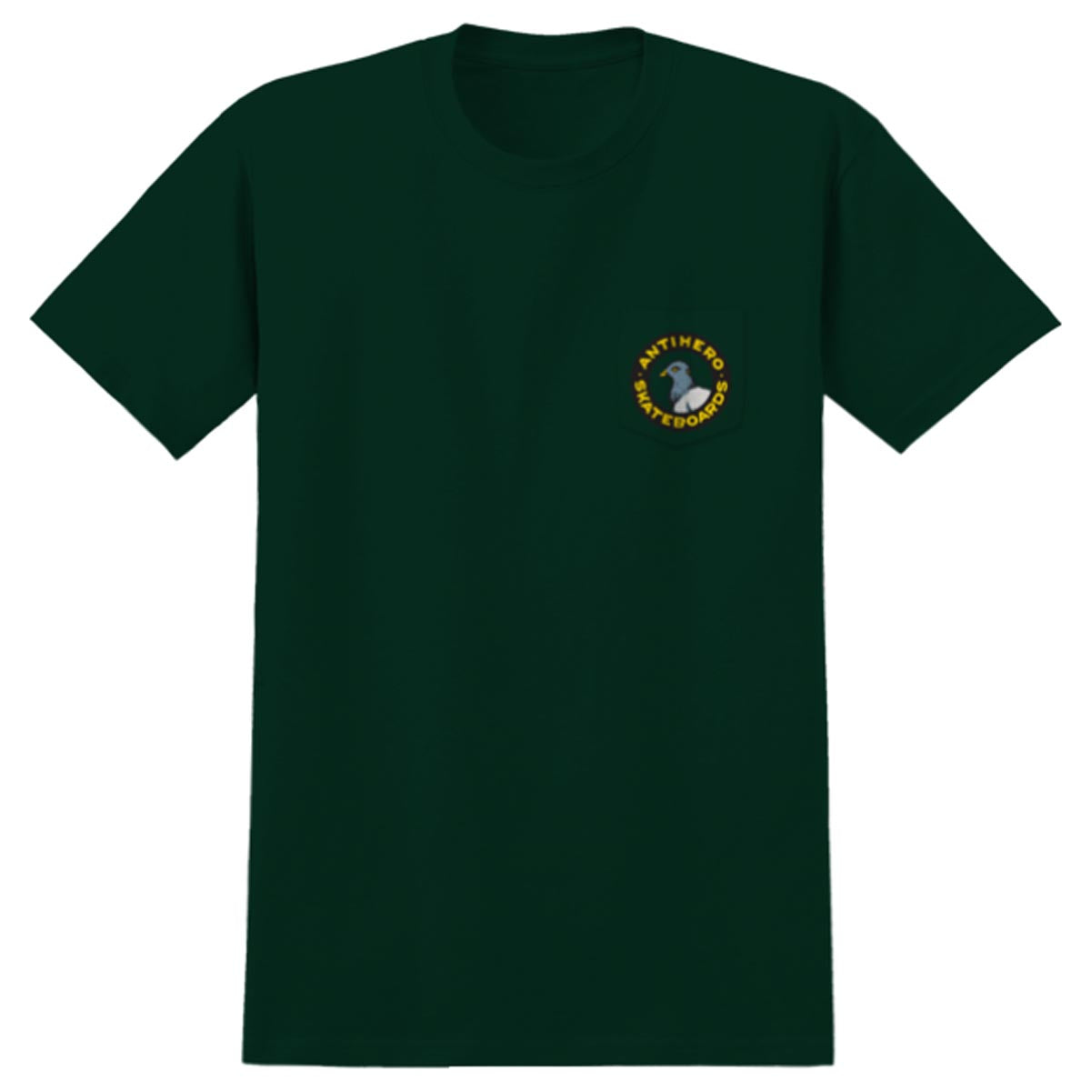 Anti-Hero Pigeon Round Pocket T-Shirt - Forest Green image 1