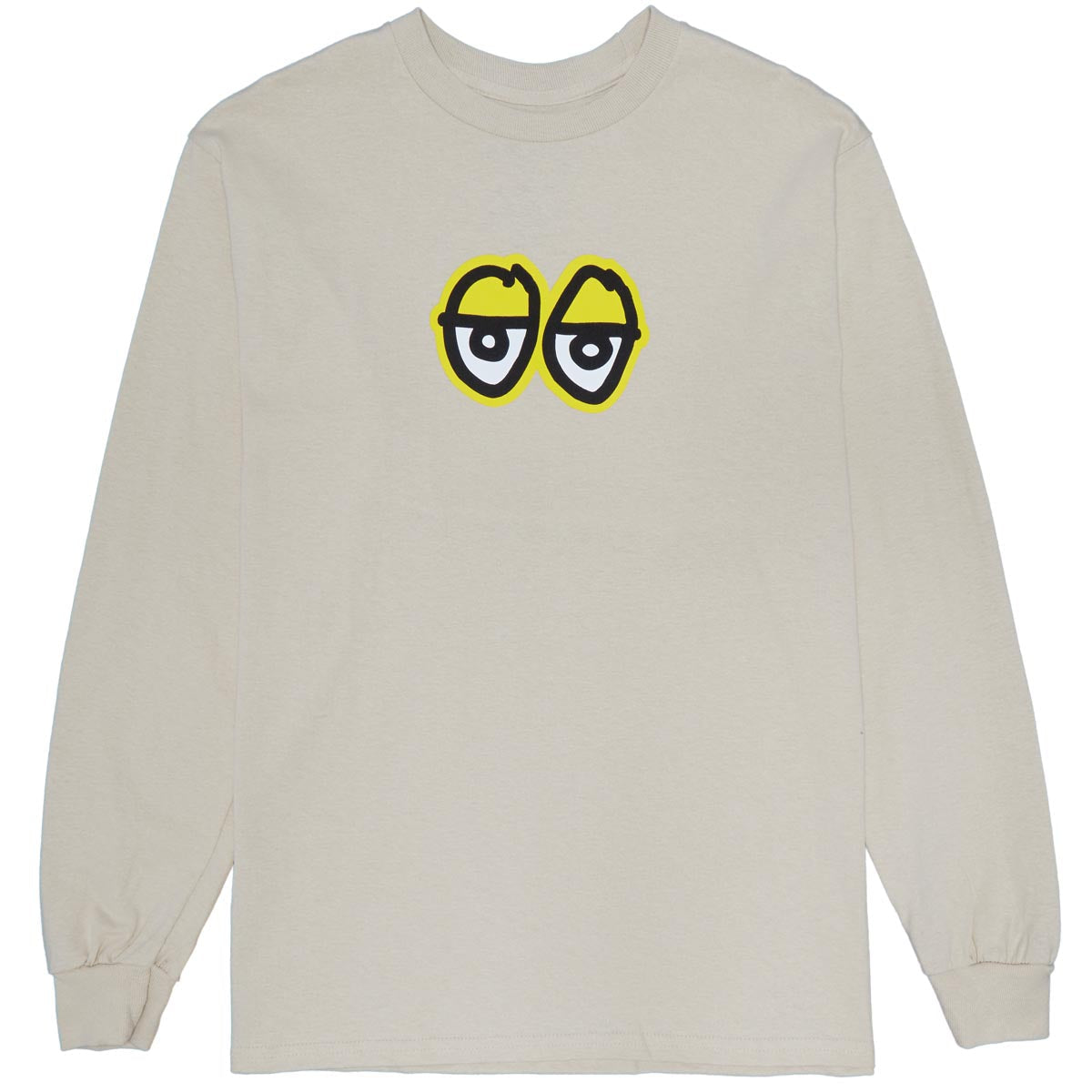 Krooked Eyes LG Long Sleeve T-Shirt - Sand/Black/White image 1