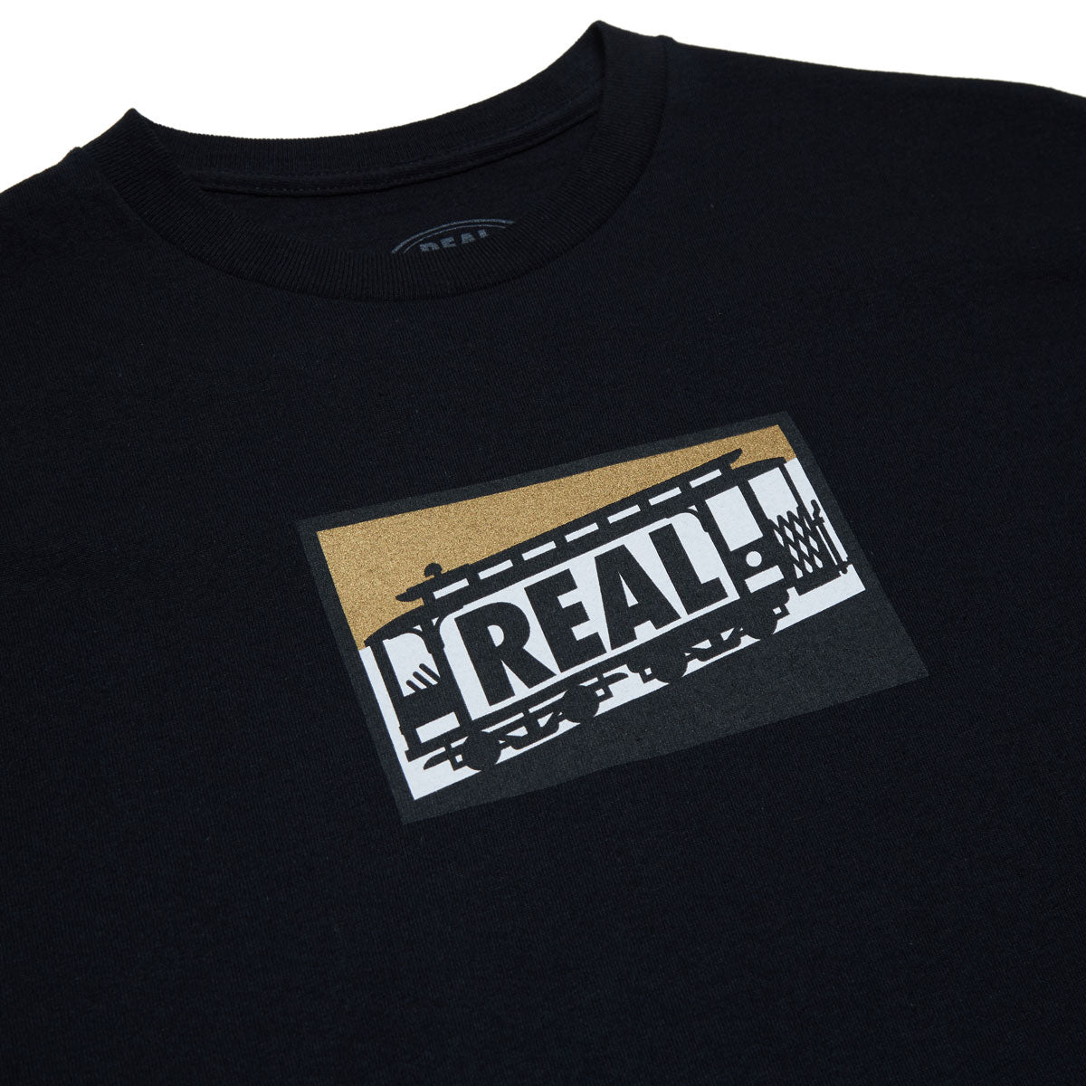 Real Cable Car T-Shirt - Black Spec/White/Black image 2