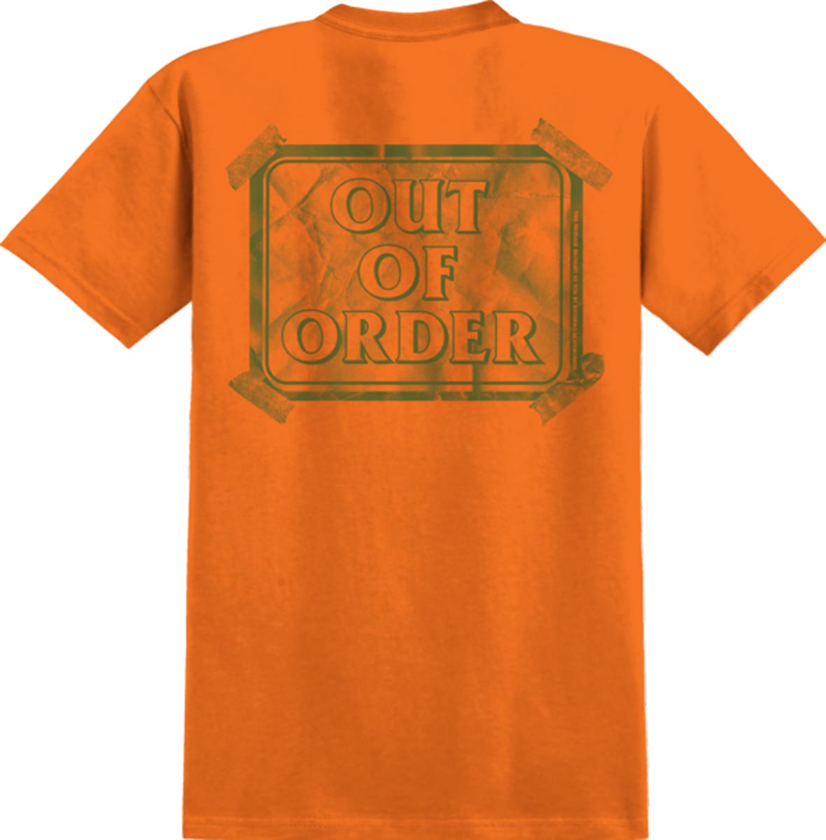 Anti-Hero Out Of Order Pocket T-Shirt - Safety Orange/Orange/Army image 1