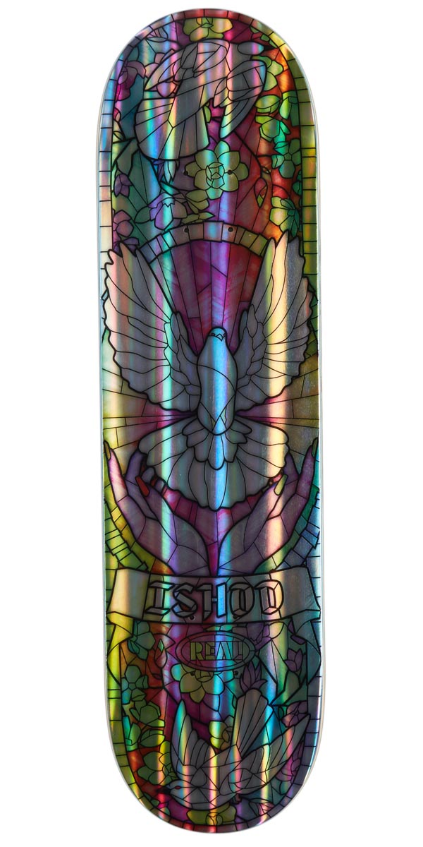 Real Ishod Cathedral Easy Rider Twin Tail Skateboard Deck - Holographic Rainbow Foil - 8.25