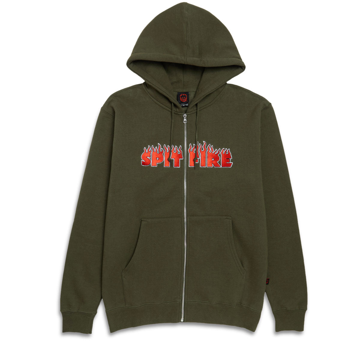 Spitfire Demonseed Script Emb Zip Hoodie - Olive image 1