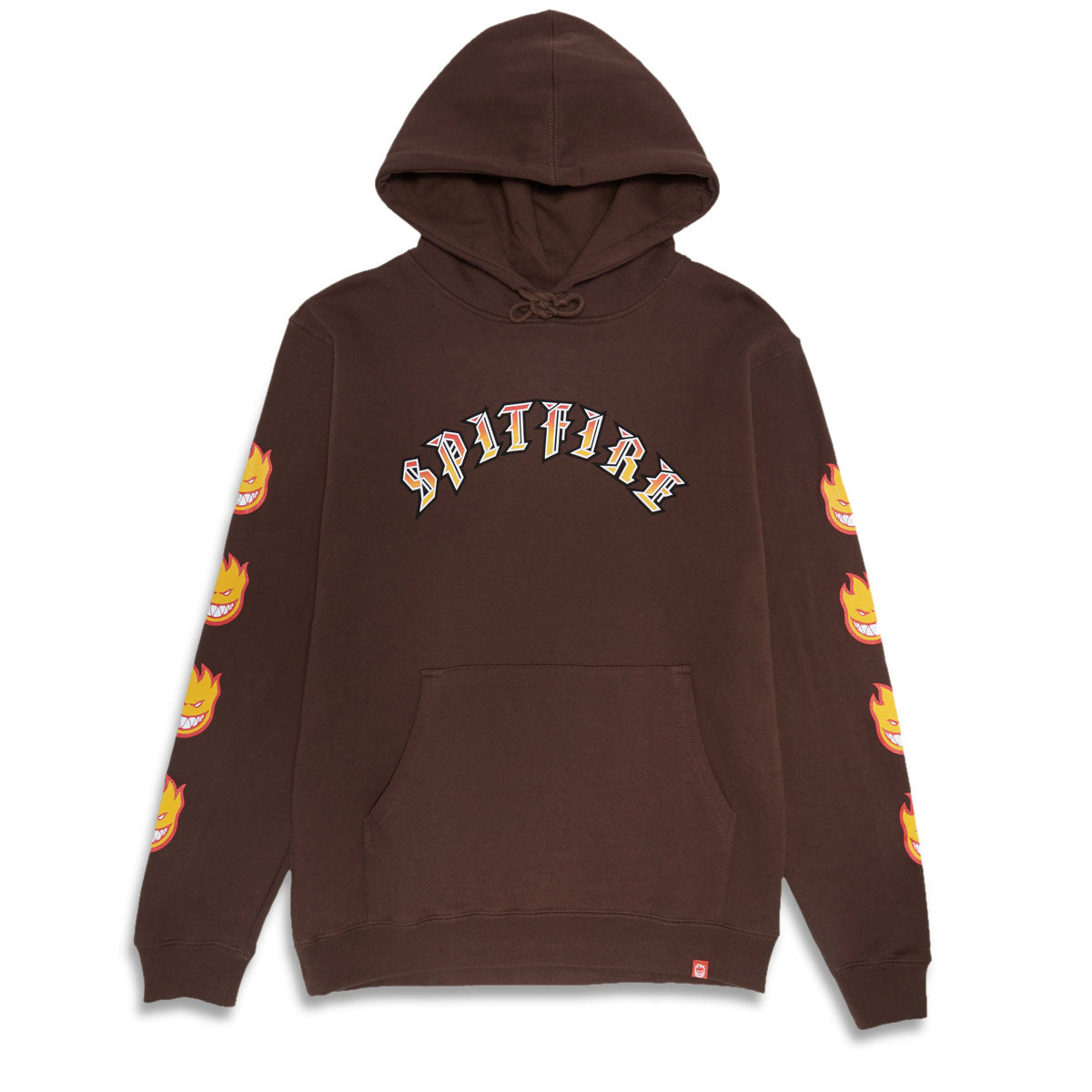 Spitfire Old E Bighead Fill Sleeve Hoodie - Brown/Gold/Red/White/Black image 1