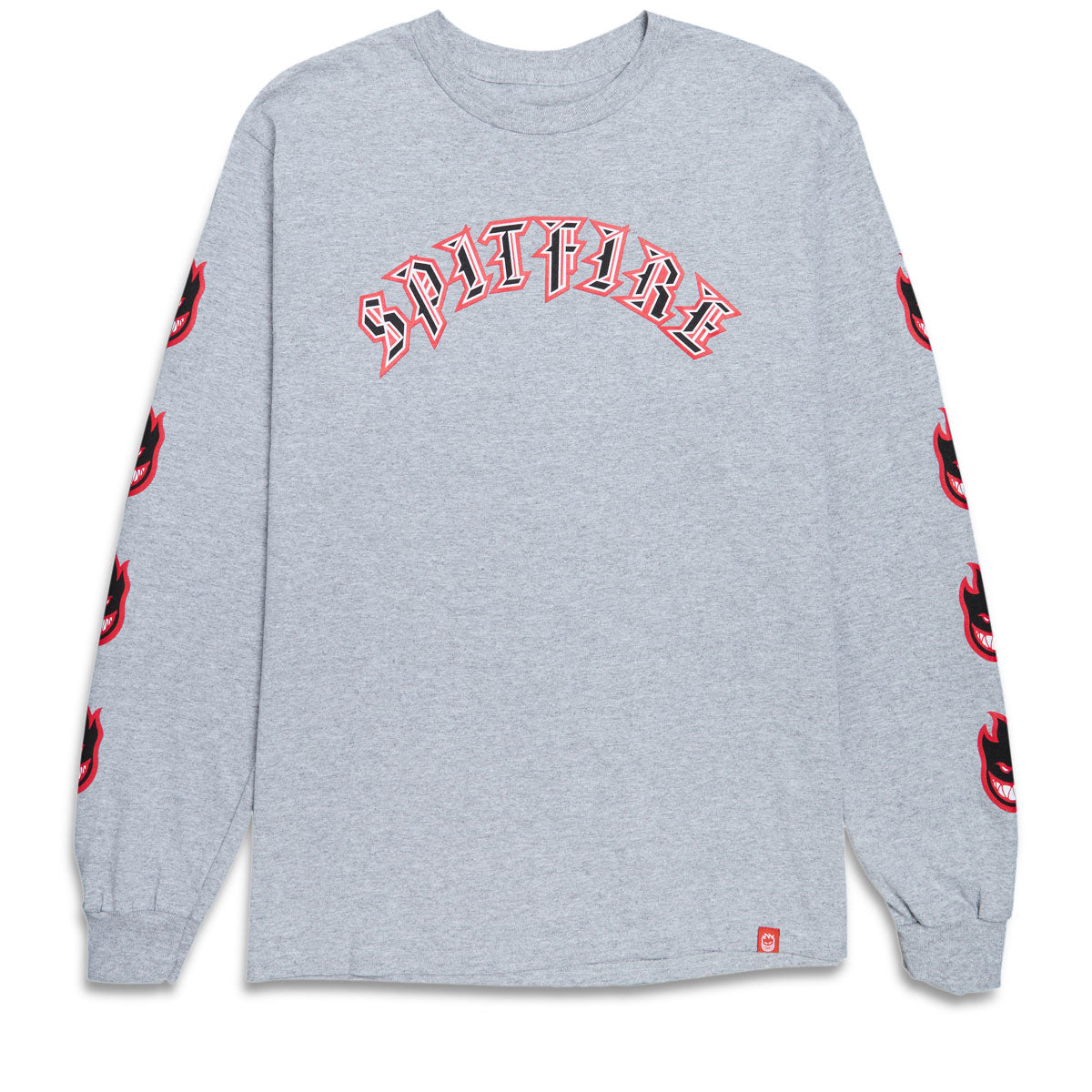 Spitfire Old E Bighead Fill Long Sleeve T-Shirt - Sport Grey/Red/Black/White image 1