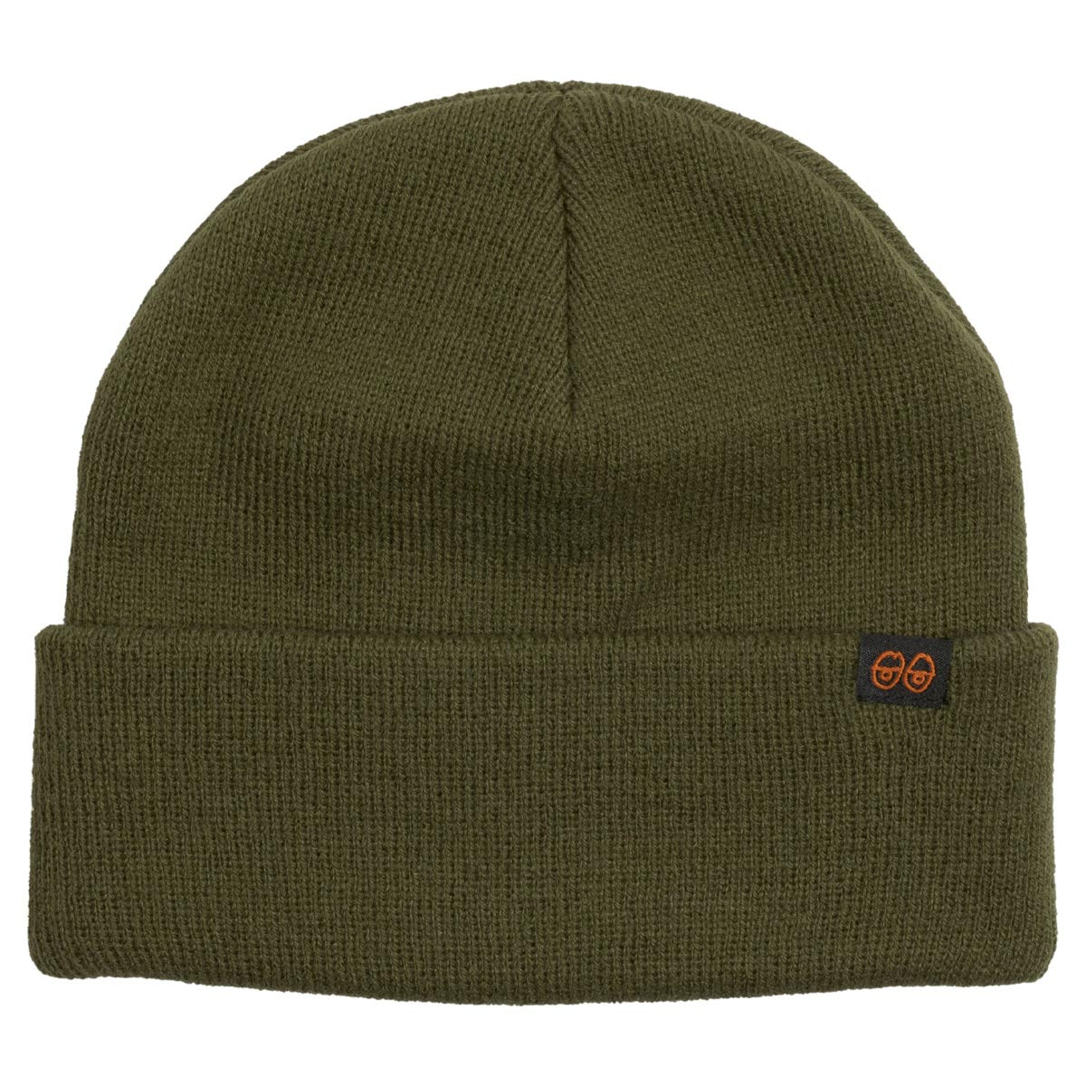 Krooked Eyes Clip Beanie - Olive/Black/Orange image 1