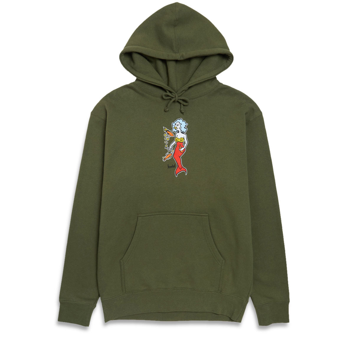 Krooked Mermaid Hoodie - Army image 1