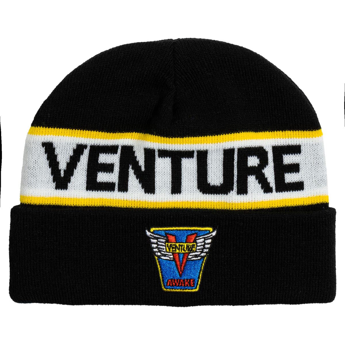 Venture Emblem Beanie - Black/White/Yellow image 1