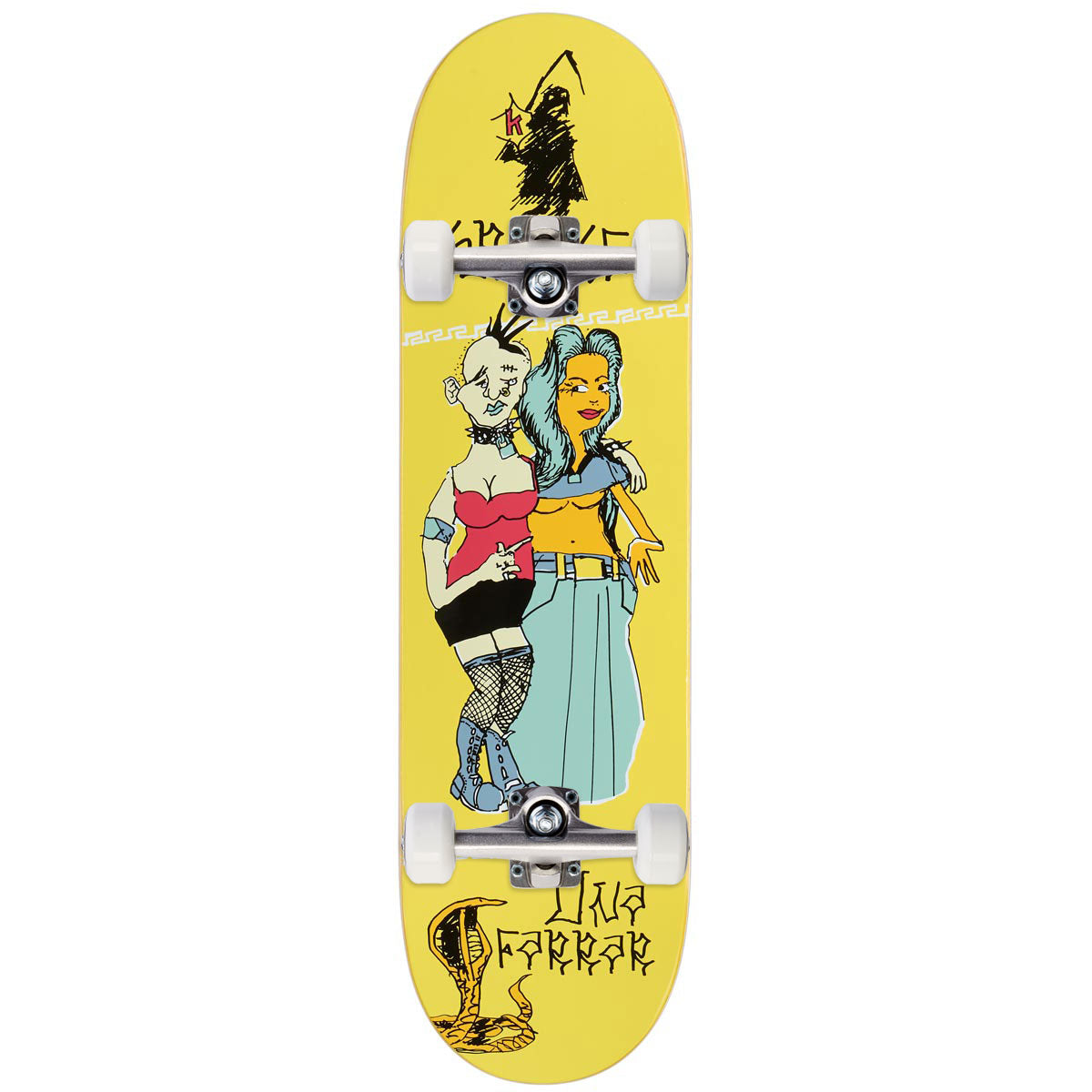 Krooked Una Punx True Fit Skateboard Complete - Yellow - 8.38