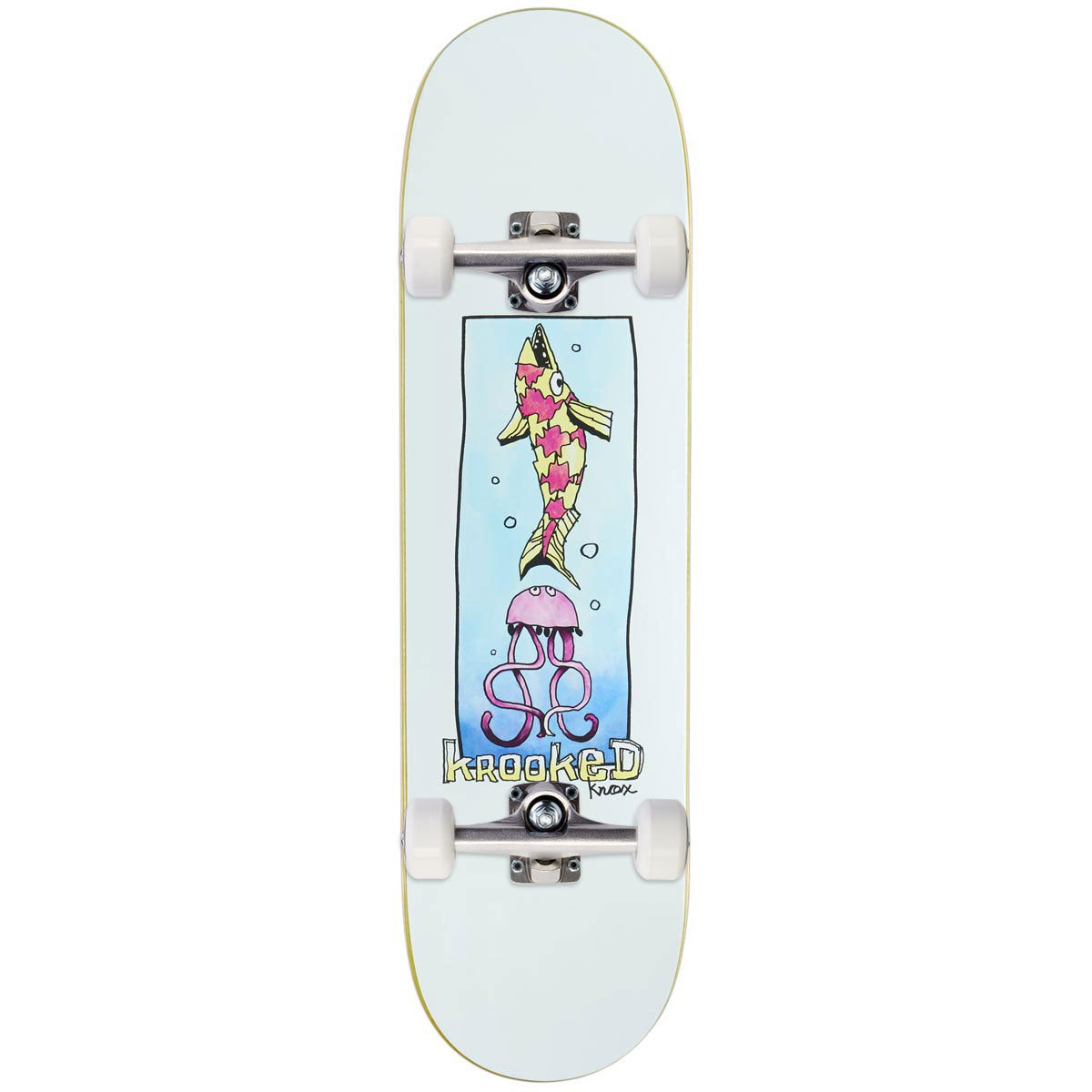 Krooked Knox Ocean Animal Skateboard Complete - White - 8.50