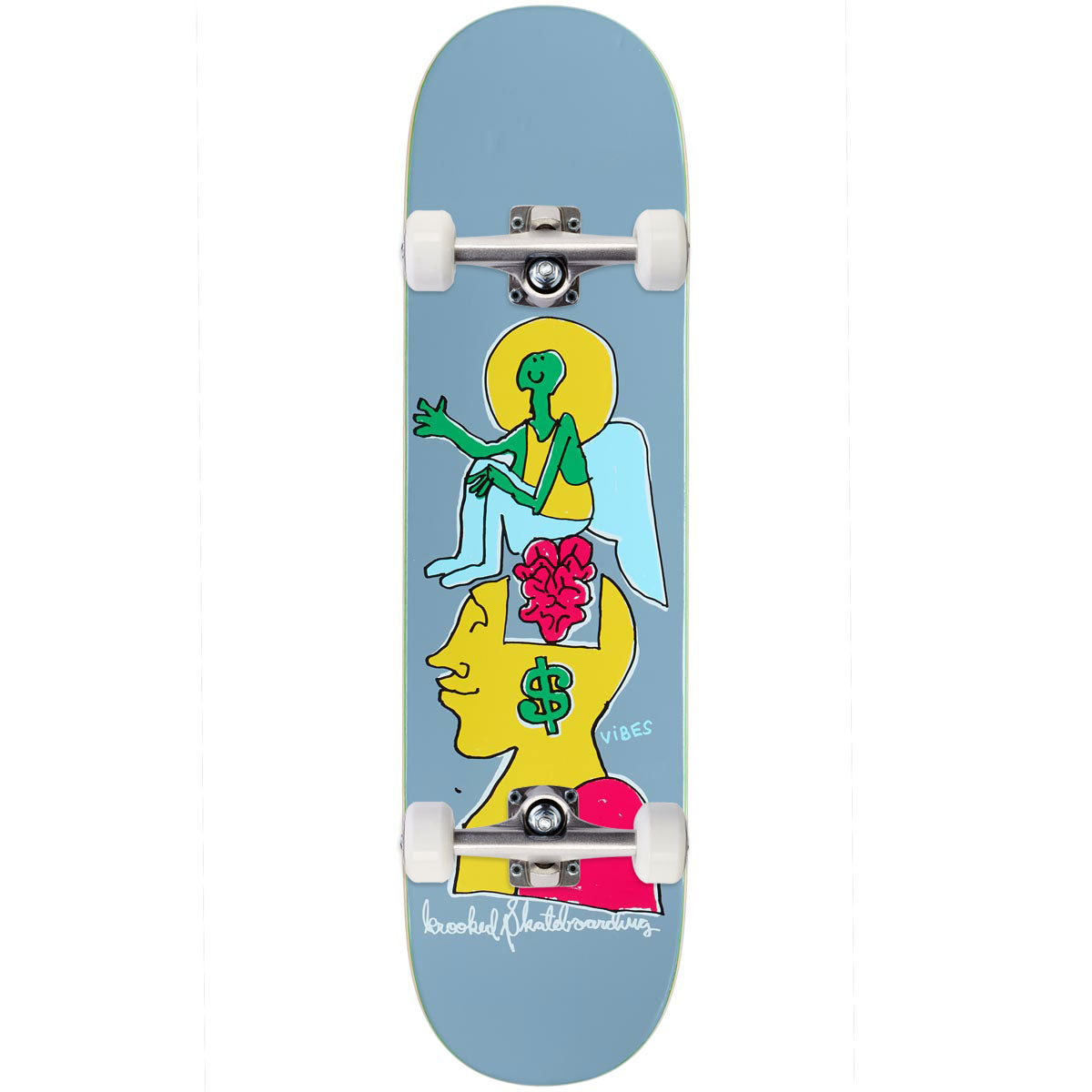 Krooked Smart Money Full Skateboard Complete - Grey - 8.25