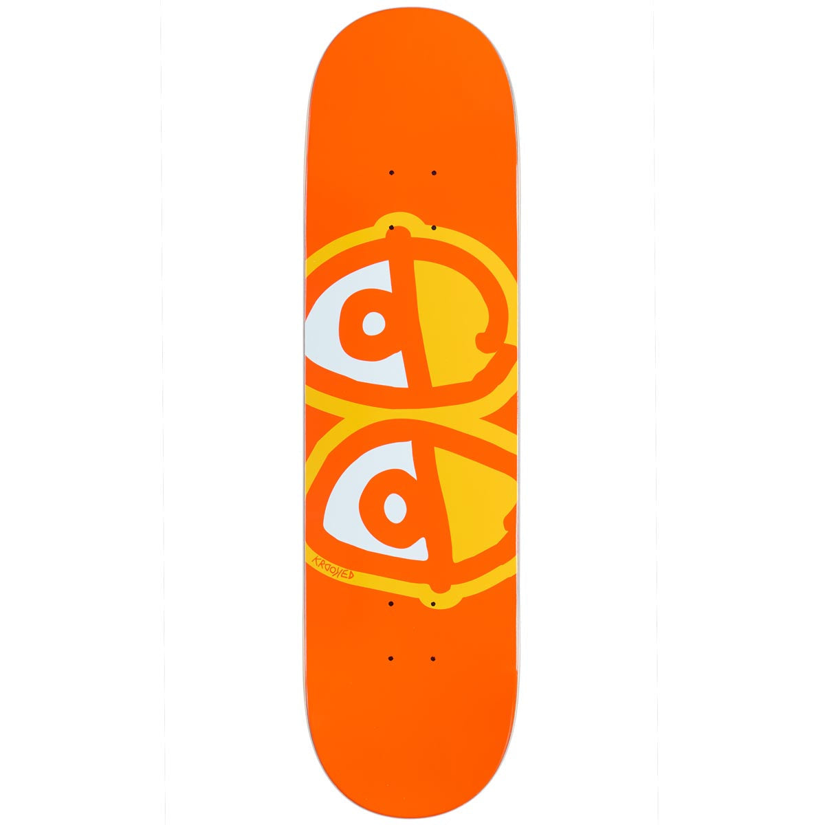 Krooked Eyes Skateboard Deck - Orange - 8.25