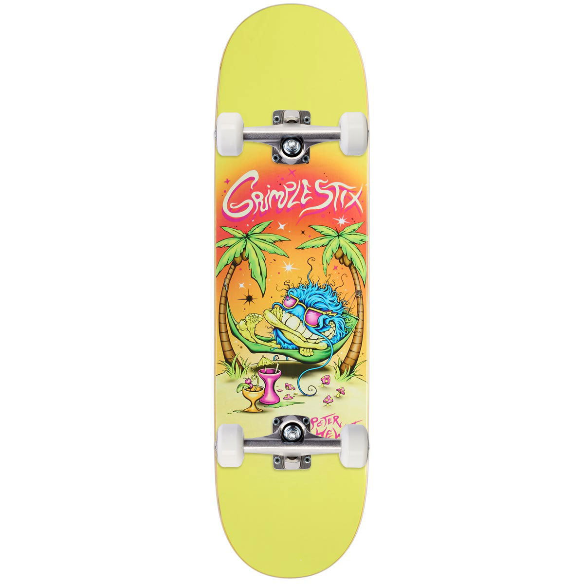 Anti-Hero Hewitt Grimple Beach Skateboard Complete - Yellow - 8.50